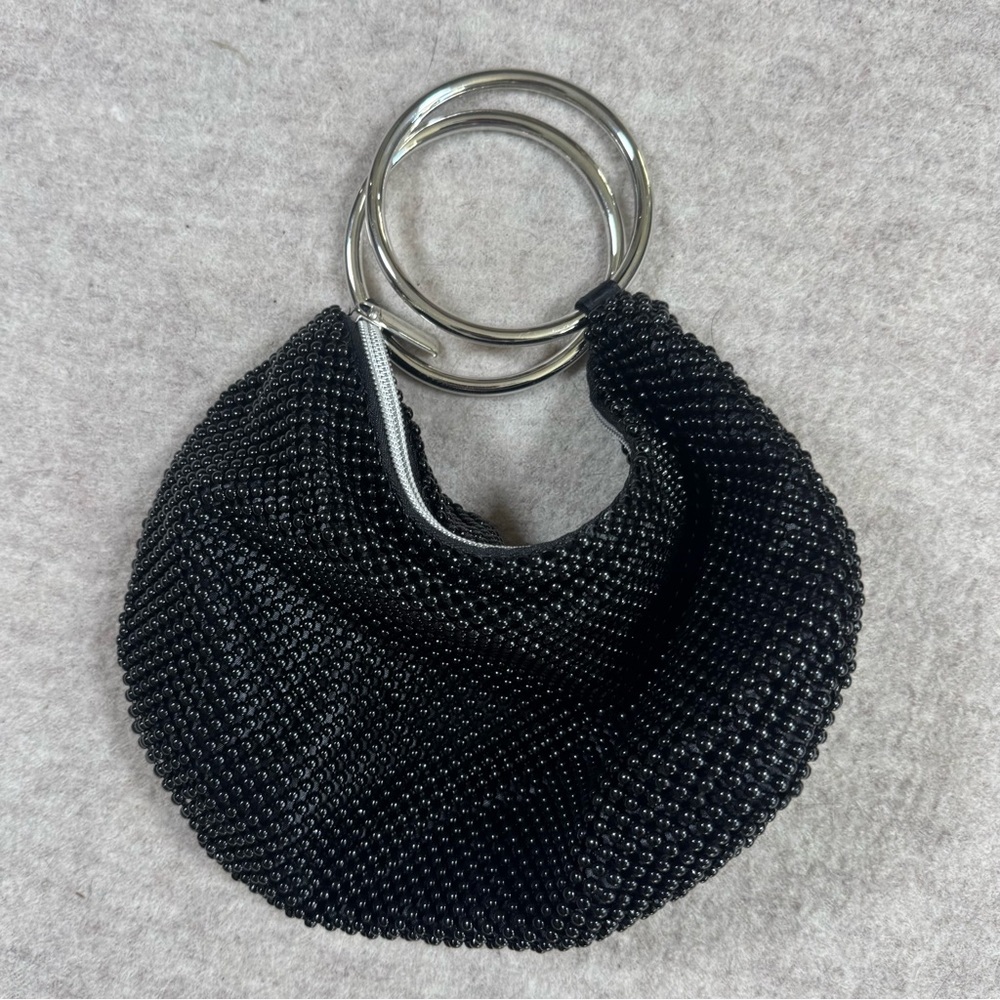 Vintage Black Beaded Wristlet